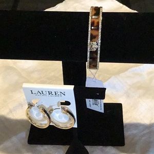 Ralph Lauren Tortoise Crest Bangle & Earrings